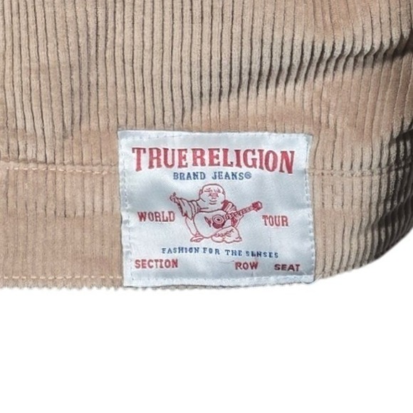 True Religion Vintage Corduroy Jacket Mens XL Extra Large Travertine Hooded - Picture 7 of 12